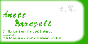 anett marczell business card